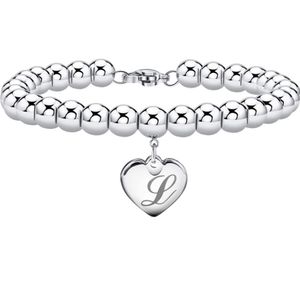 Initial heart charm bracelet